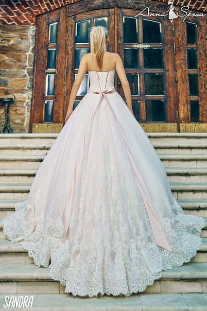 Свадебное платье Сандра. Силуэт Пышное. Цвет оттенки Розового. Вид 2