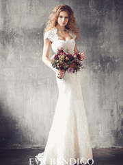 Свадебное платье EB773. Силуэт Прямое, Рыбка. Цвет Белый / Молочный, Айвори / Капучино. Вид 1