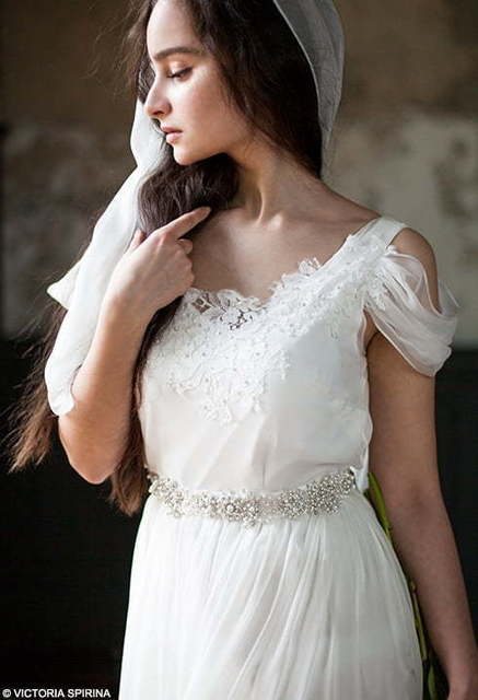 Свадебное платье Ansel. Силуэт Прямое. Цвет Белый / Молочный. Вид 4