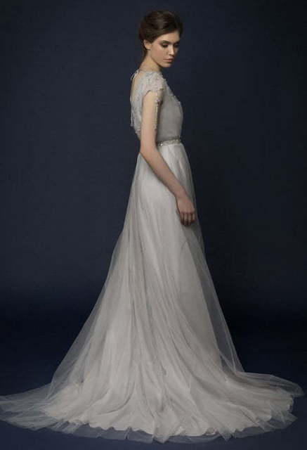 Свадебное платье Samuna. Силуэт Прямое. Цвет Пепельный / Металлик. Вид 6