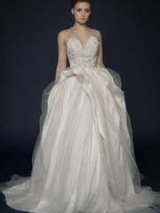 Свадебное платье Pilvia. Силуэт Пышное, Прямое. Цвет Белый / Молочный, Айвори / Капучино. Вид 1