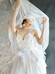 Свадебное платье Pilvia. Силуэт Пышное, Прямое. Цвет Белый / Молочный, Айвори / Капучино. Вид 2