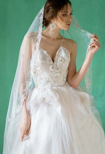 Свадебное платье Pilvia. Силуэт Пышное, Прямое. Цвет Айвори / Капучино, Белый / Молочный. Вид 7