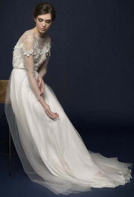 Свадебное платье Lumika. Силуэт Прямое. Цвет Белый / Молочный. Вид 3