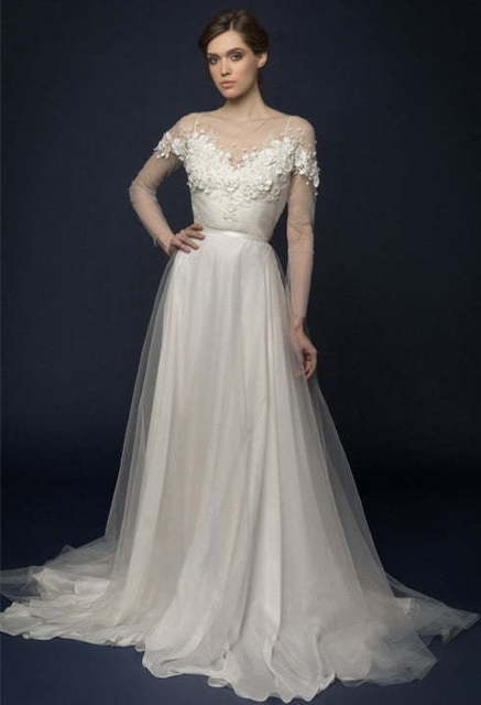 Свадебное платье Lumika. Силуэт Прямое. Цвет Белый / Молочный. Вид 4