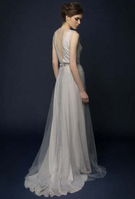 Свадебное платье Siarma. Силуэт Прямое. Цвет Пепельный / Металлик. Вид 2