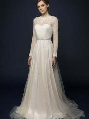 Свадебное платье Suolla. Силуэт Прямое. Цвет Белый / Молочный, Айвори / Капучино. Вид 1