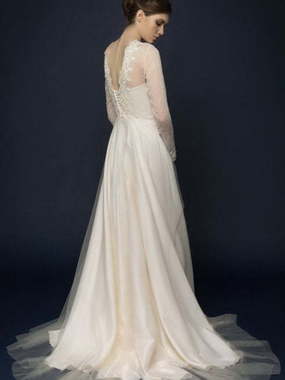 Свадебное платье Suolla. Силуэт Прямое. Цвет Белый / Молочный, Айвори / Капучино. Вид 2