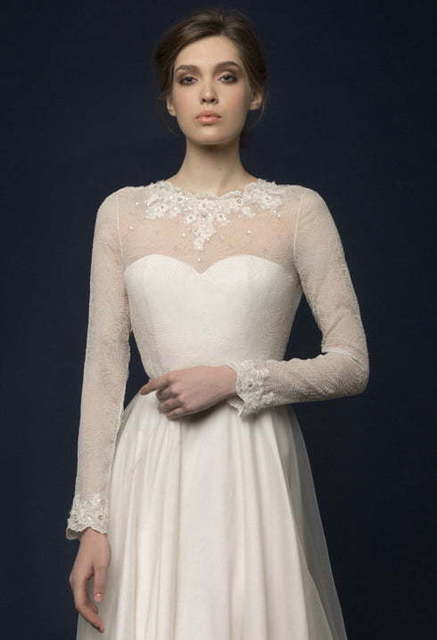 Свадебное платье Suolla. Силуэт Прямое. Цвет Айвори / Капучино, Белый / Молочный. Вид 5