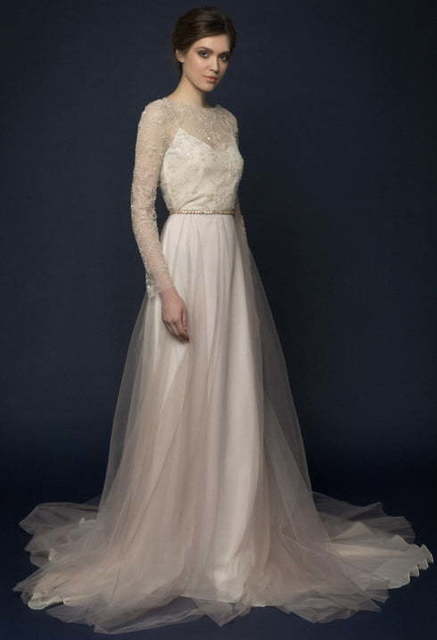 Свадебное платье Helmetta. Силуэт Прямое. Цвет Айвори / Капучино. Вид 6