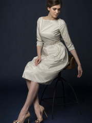 Свадебное платье Alkesa. Силуэт Прямое. Цвет Айвори / Капучино. Вид 1