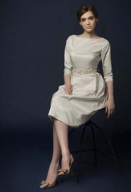 Свадебное платье Alkesa. Силуэт Прямое. Цвет Айвори / Капучино. Вид 4