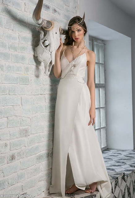 Свадебное платье Calisto. Силуэт Прямое. Цвет Белый / Молочный. Вид 5