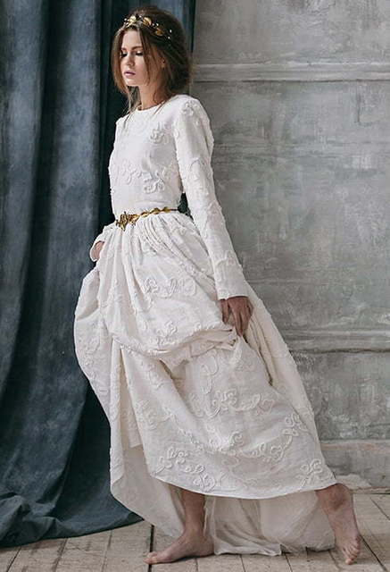 Свадебное платье Rabia. Силуэт Прямое. Цвет Белый / Молочный. Вид 1