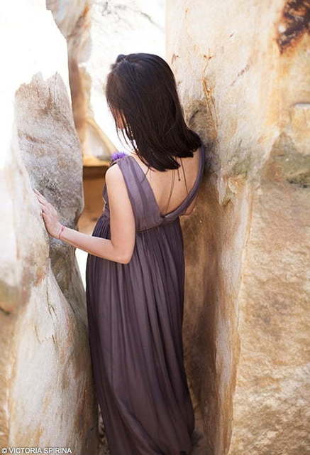 Свадебное платье Pandora. Силуэт Прямое. Цвет Лавандовый / Фиолетовый. Вид 2