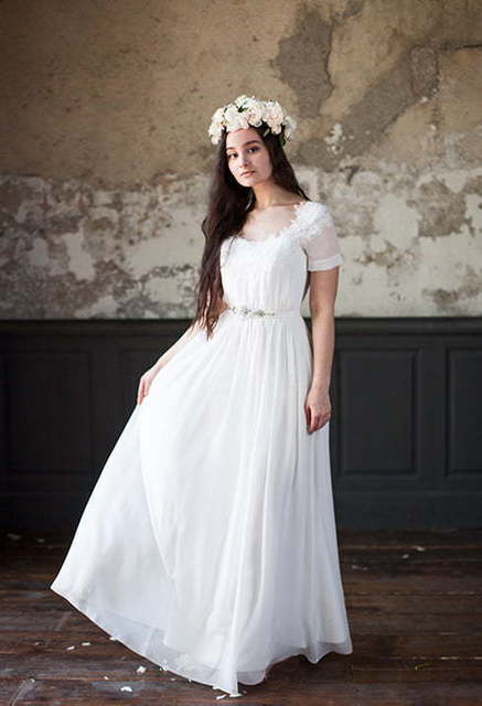 Свадебное платье Ksantiya. Силуэт Прямое. Цвет Белый / Молочный. Вид 1