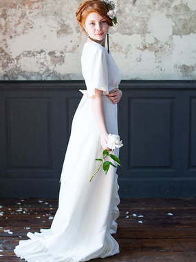 Свадебное платье Klimin. Силуэт Прямое. Цвет Белый / Молочный. Вид 1