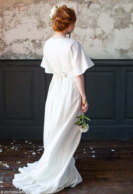 Свадебное платье Klimin. Силуэт Прямое. Цвет Белый / Молочный. Вид 2