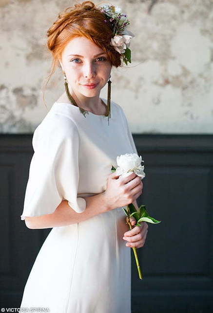 Свадебное платье Klimin. Силуэт Прямое. Цвет Белый / Молочный. Вид 3