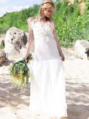 Свадебное платье Seleli. Силуэт Прямое. Цвет Белый / Молочный. Вид 1