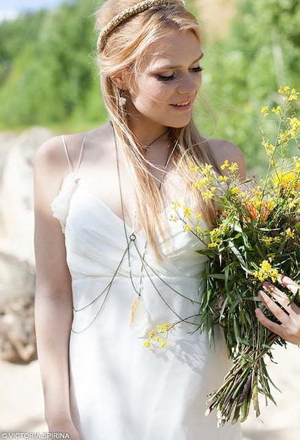 Свадебное платье Seleli. Силуэт Прямое. Цвет Белый / Молочный. Вид 3