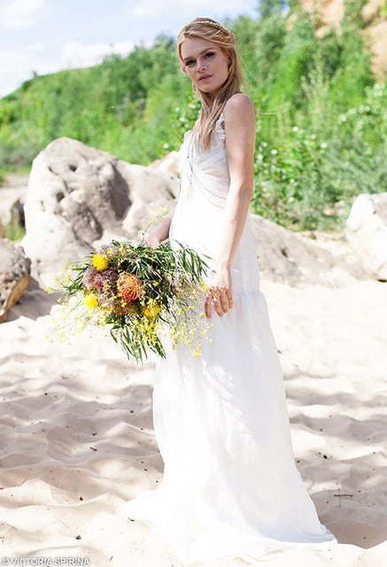 Свадебное платье Seleli. Силуэт Прямое. Цвет Белый / Молочный. Вид 4