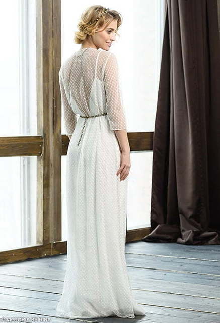 Свадебное платье Betney. Силуэт Прямое. Цвет Белый / Молочный. Вид 2