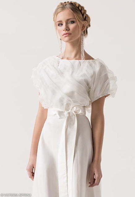 Свадебное платье Aeria. Силуэт Прямое. Цвет Белый / Молочный. Вид 3