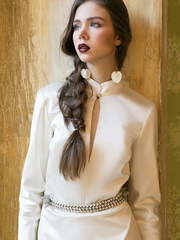 Свадебное платье Selene. Силуэт Прямое. Цвет Айвори / Капучино. Вид 2