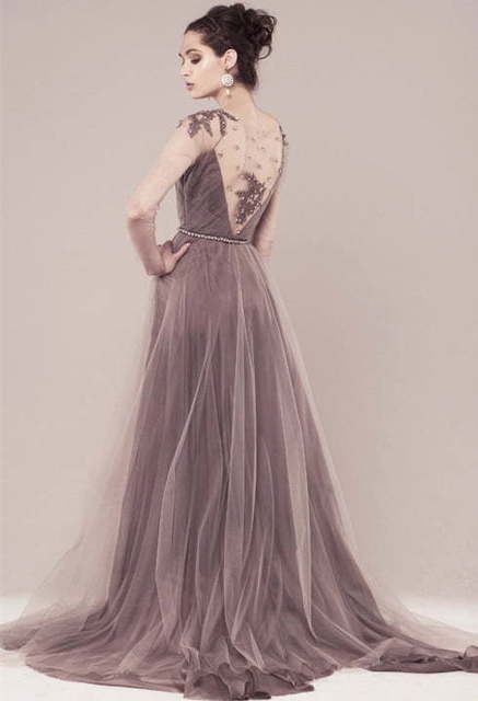 Свадебное платье Elysium. Силуэт Прямое. Цвет оттенки Зеленого, Лавандовый / Фиолетовый, Пепельный / Металлик. Вид 5