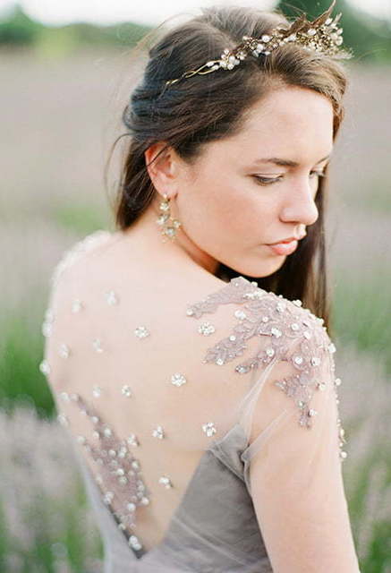 Свадебное платье Elysium. Силуэт Прямое. Цвет оттенки Зеленого, Лавандовый / Фиолетовый, Пепельный / Металлик. Вид 6