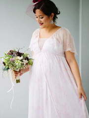 Свадебное платье Melody. Силуэт Прямое, Греческий. Цвет Белый / Молочный, оттенки Розового. Вид 1