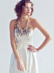 Свадебное платье Marea. Силуэт Прямое. Цвет Айвори / Капучино. Вид 2