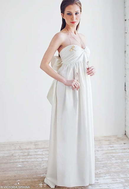 Свадебное платье Hawaii. Силуэт Греческий, Прямое. Цвет Айвори / Капучино, Белый / Молочный. Вид 7