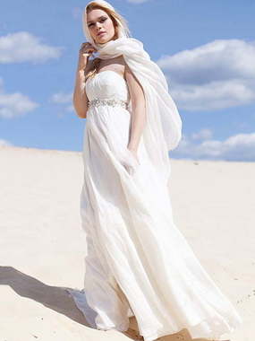 Свадебное платье Ligeia. Силуэт Прямое, Греческий. Цвет Белый / Молочный. Вид 1