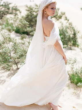 Свадебное платье Ligeia. Силуэт Прямое, Греческий. Цвет Белый / Молочный. Вид 2