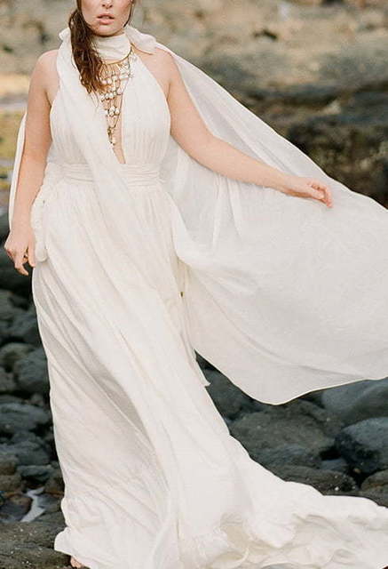 Свадебное платье Auraniya. Силуэт Прямое. Цвет Белый / Молочный. Вид 4