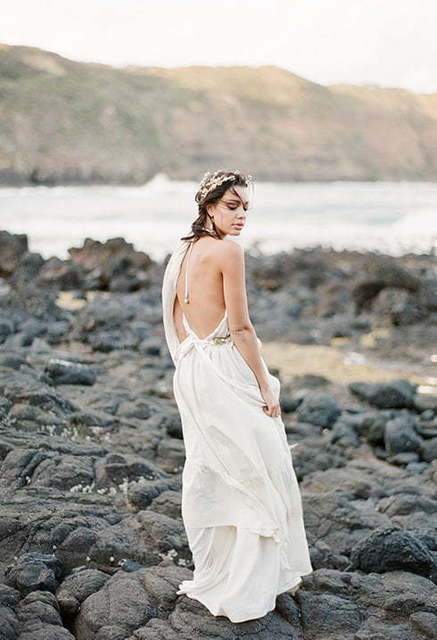 Свадебное платье Sepia. Силуэт Прямое. Цвет Белый / Молочный. Вид 2