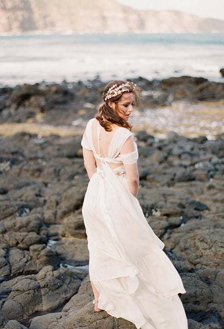 Свадебное платье Anthousa. Силуэт Прямое. Цвет Айвори / Капучино, Белый / Молочный. Вид 2