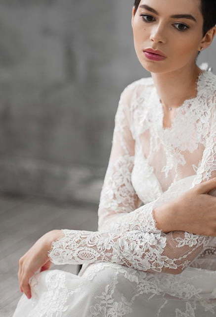 Свадебное платье Kifi. Силуэт Прямое. Цвет Белый / Молочный. Вид 3