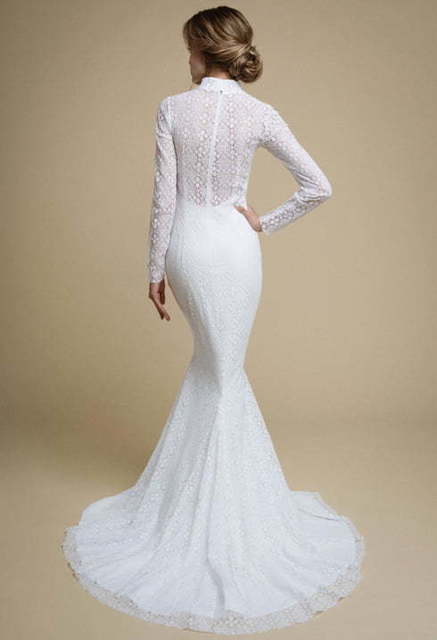 Свадебное платье Anna. Силуэт Рыбка, Прямое. Цвет Белый / Молочный. Вид 2