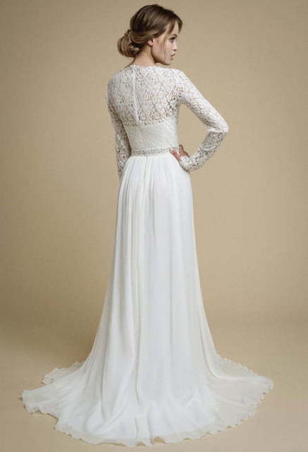 Свадебное платье Inna. Силуэт Прямое. Цвет Белый / Молочный. Вид 2