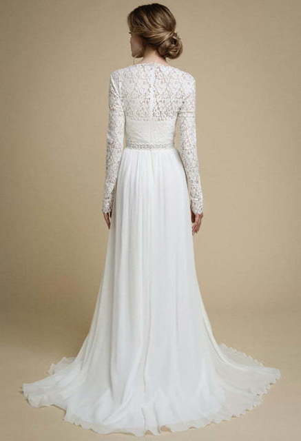 Свадебное платье Inna. Силуэт Прямое. Цвет Белый / Молочный. Вид 3