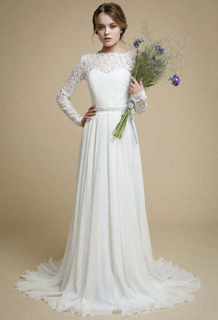 Свадебное платье Inna. Силуэт Прямое. Цвет Белый / Молочный. Вид 6