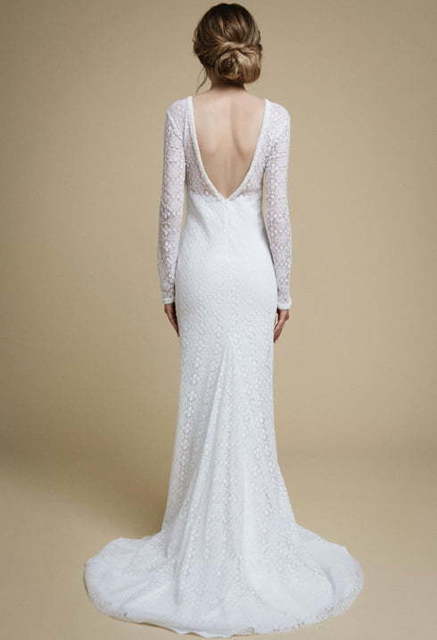 Свадебное платье Umelia. Силуэт Рыбка, Прямое. Цвет Белый / Молочный. Вид 2