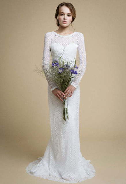 Свадебное платье Umelia. Силуэт Рыбка, Прямое. Цвет Белый / Молочный. Вид 3