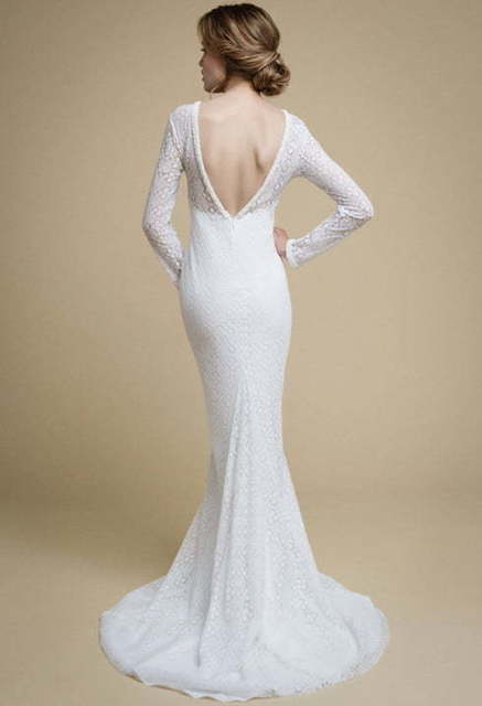 Свадебное платье Umelia. Силуэт Рыбка, Прямое. Цвет Белый / Молочный. Вид 5