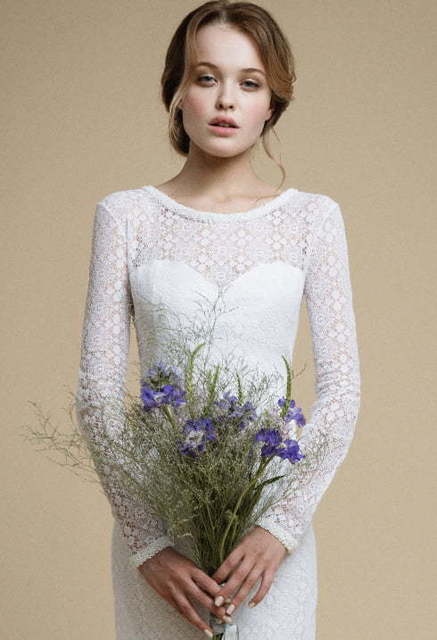 Свадебное платье Umelia. Силуэт Рыбка, Прямое. Цвет Белый / Молочный. Вид 6