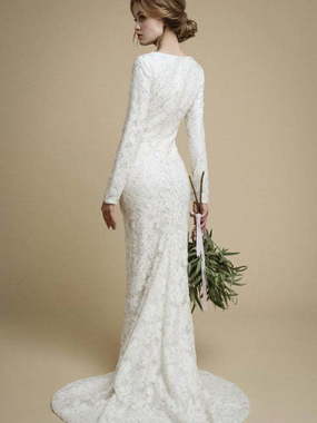 Свадебное платье Utta. Силуэт Прямое. Цвет Белый / Молочный. Вид 2