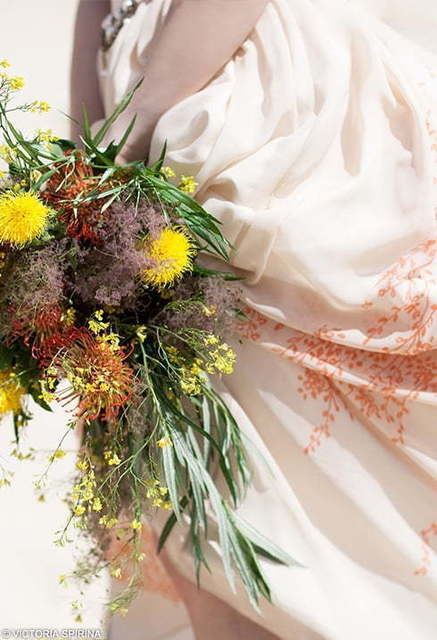 Свадебное платье Persis. Силуэт Прямое. Цвет Айвори / Капучино, Персик / Оранжевый. Вид 3